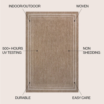 Lido Traditional Casual Pinstripe Border Area Rug